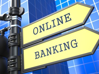 iş kavramı. Online Bankacılık işareti.