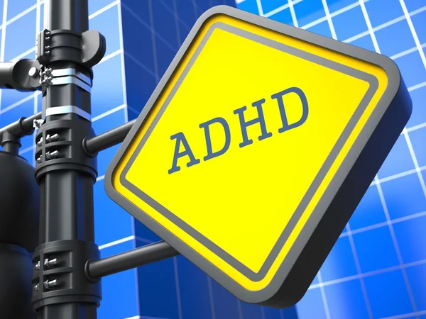 Pojęcie medyczne. ADHD waymark. — Zdjęcie stockowe