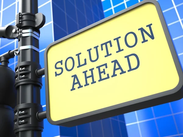 Solution Ahead - Road Sign. Motivation Slogan. — Stock Photo, Image