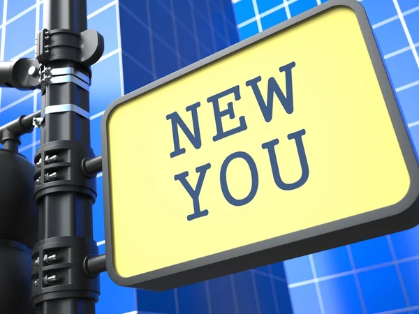 New You - Road Sign. Motivation Slogan. — Stock Photo, Image