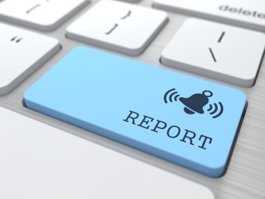 Business Concept - The Blue Report Button.
