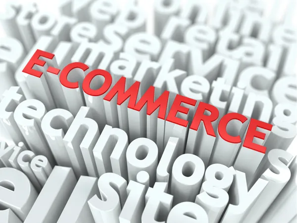 E-commerce. het wordcloud businessconcept. — Stockfoto