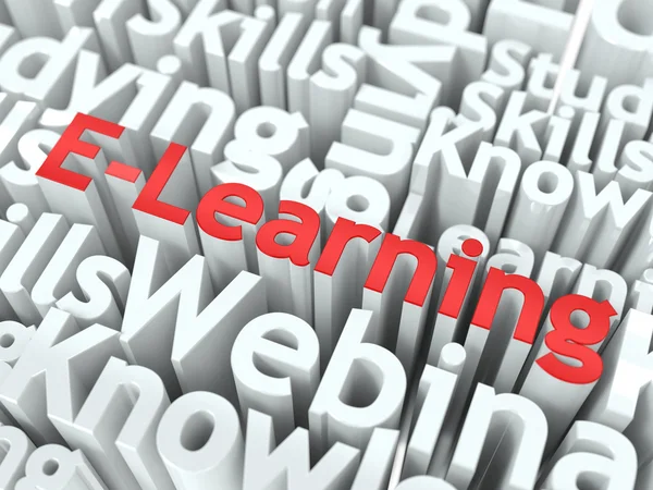 E-Learning. The Wordcloud Education Concept. — Stock Photo, Image