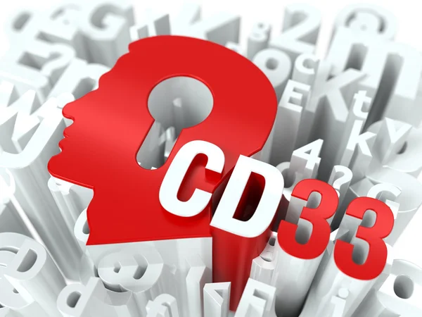 CD33 et Head sur Alphabet Contexte . — Photo