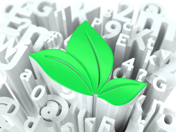 Green Leaves Sign on Alphabet Background. — Stock Photo, Image