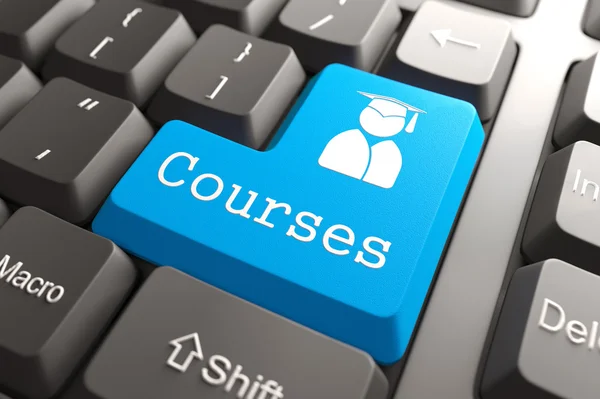 Keyboard with "Courses" Button. — Stock Photo, Image