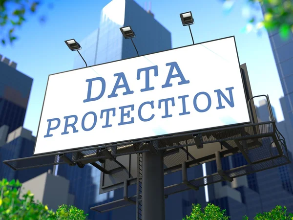 Datenschutzkonzept auf Plakatwand. — Stockfoto