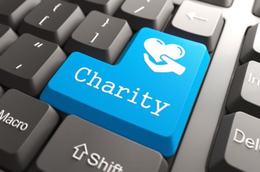 Keyboard with Charity Button. clipart
