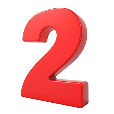 Kırmızı 3d numarası.