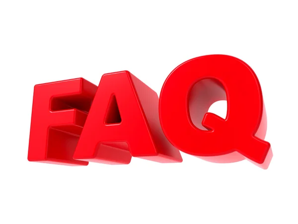 FAQ - Texto vermelho 3D . — Fotografia de Stock