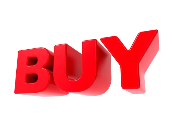Kaufen - roter 3D-Text. — Stockfoto
