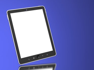 Touchpad üzerinde mavi arka plan.