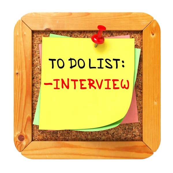 Interview Concept. Yellow Sticker on Bulletin. — Stock Photo, Image