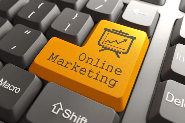 Tastiera con pulsante di marketing online . — Foto Stock