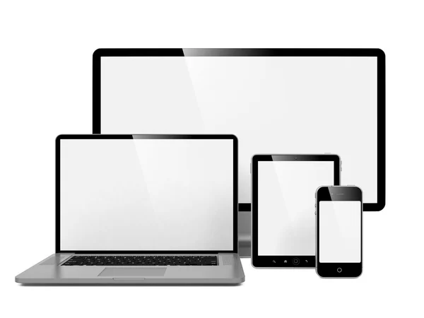 Dator, laptop och telefon. — Stockfoto