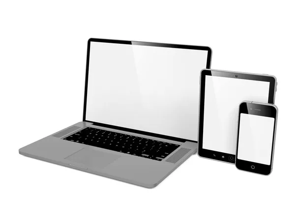 Computer, laptop en telefoon. — Stockfoto