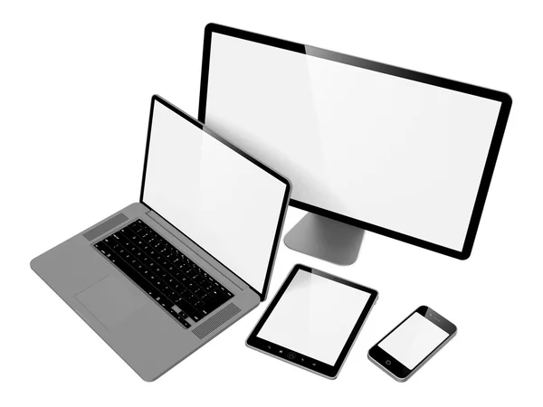 Computer, laptop en telefoon. — Stockfoto