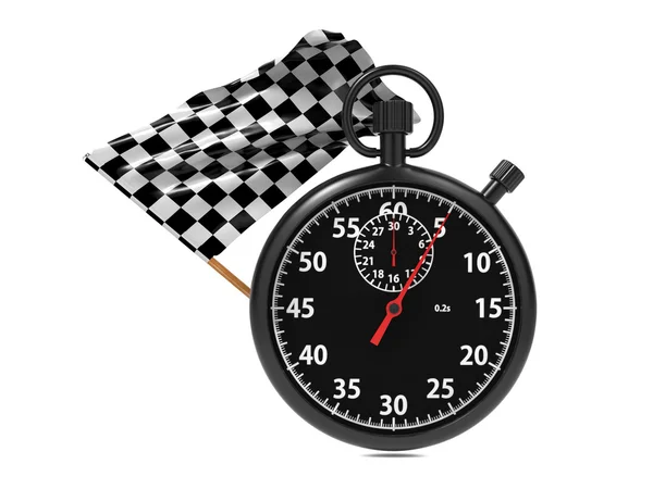 Stopwatch with checkered flag. — Stock Photo, Image