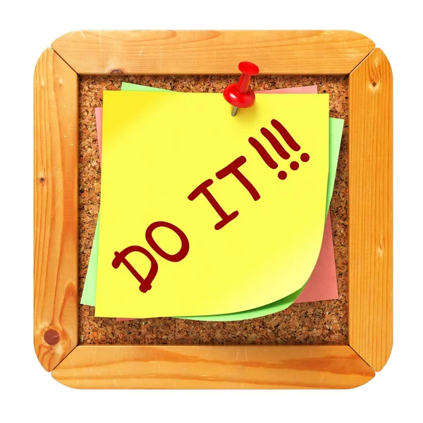 Do It. Yellow Sticker on Bulletin. — Stock Photo, Image