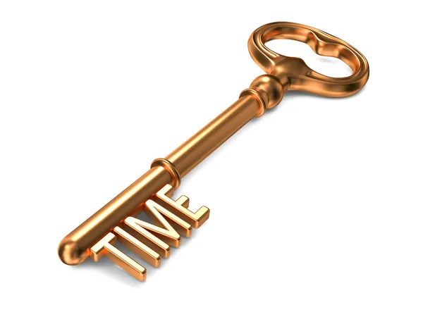 Zeit - goldener Schlüssel. — Stockfoto