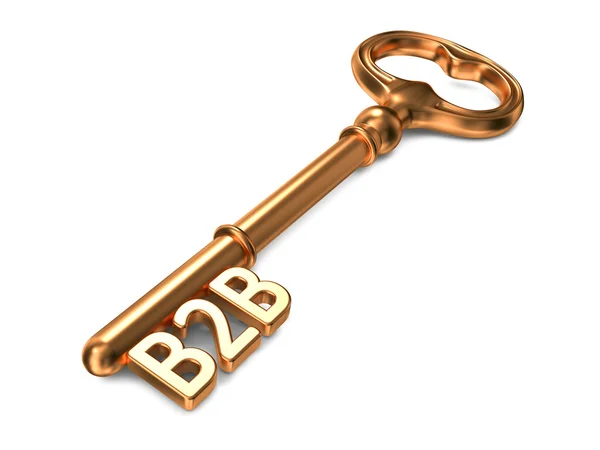 B2B - złoty klucz. — Zdjęcie stockowe