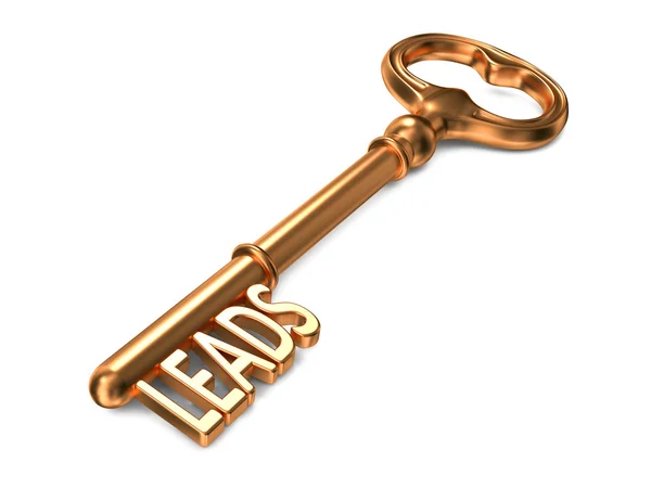 Leads - Golden Key. — Stock Photo, Image