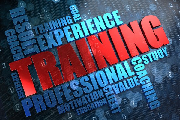 Training. Wordcloud Concept.