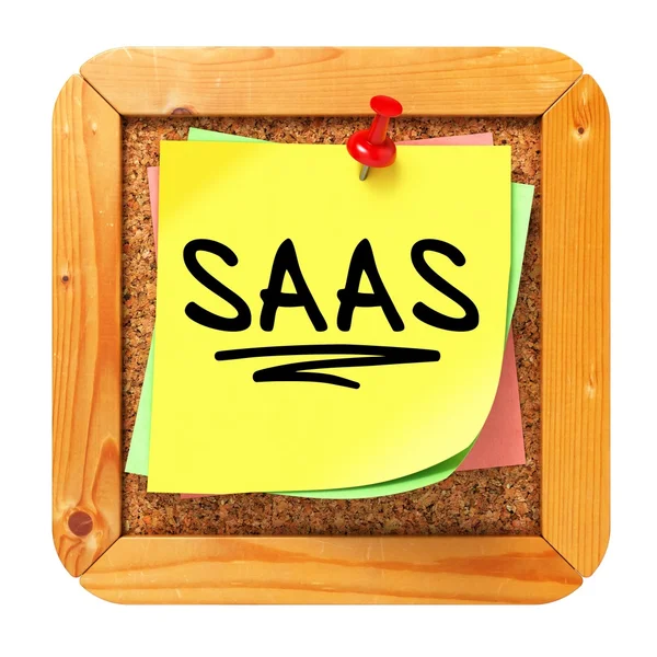 SAAS. Etiqueta amarilla en el Boletín . — Foto de Stock