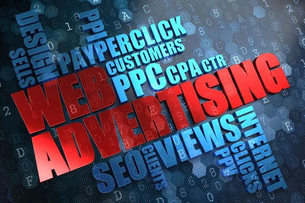 WEB Advertising. Wordcloud Concept. — Stock Photo, Image