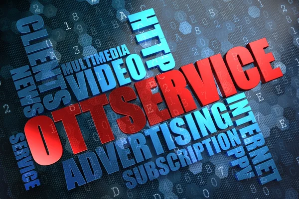 OTT Service. Wordcloud Concept. — Stock Photo, Image