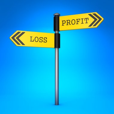 Profit or Loss. Concept of Choice. clipart