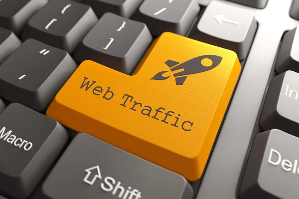 Tastiera con pulsante Traffico Web . — Foto Stock