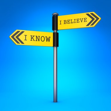 Know or Believe. Concept of Choice. clipart