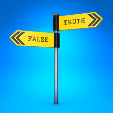 False or Truth. Concept of Choice. clipart