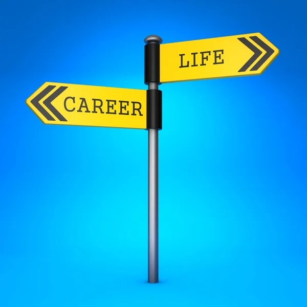 Karrier, vagy élet. a választás fogalma. — Stock Fotó