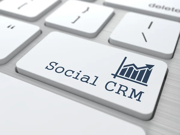 Tangentbord med social crm-knappen. — Stockfoto