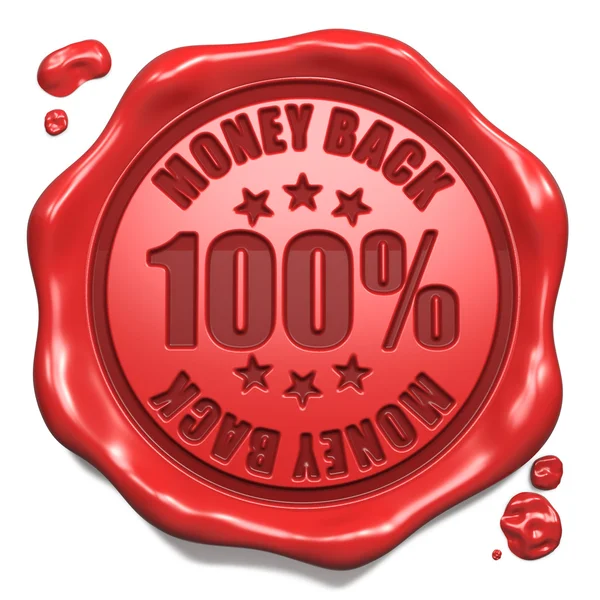 Money Back - Stamp on Red Wax Seal. — Stock Photo, Image