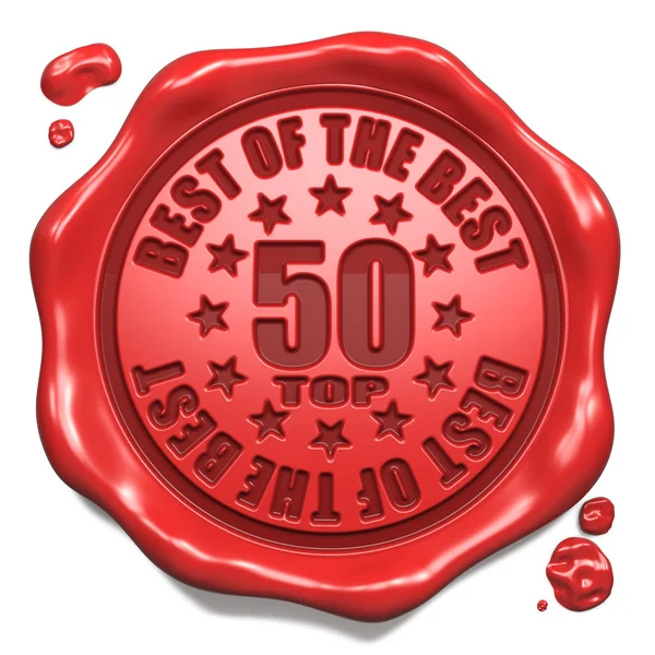 Top 50 in Charts - Stamp on Red Wax Seal. — Stock Photo, Image