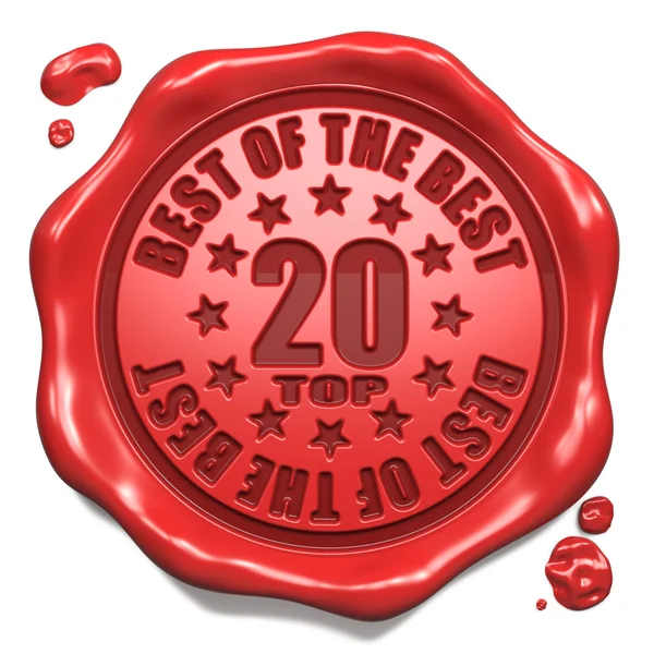 Top 20 in charts - stempel op rode wax zegel. — Stockfoto