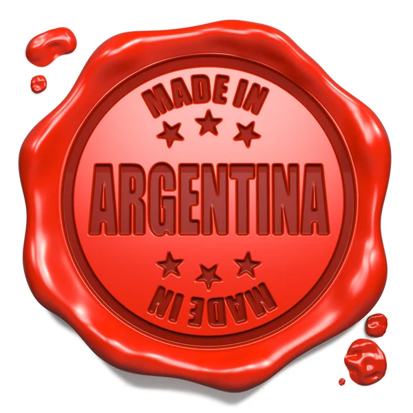 Made in Argentina - Stamp on Red Wax Seal. — Stock Photo, Image