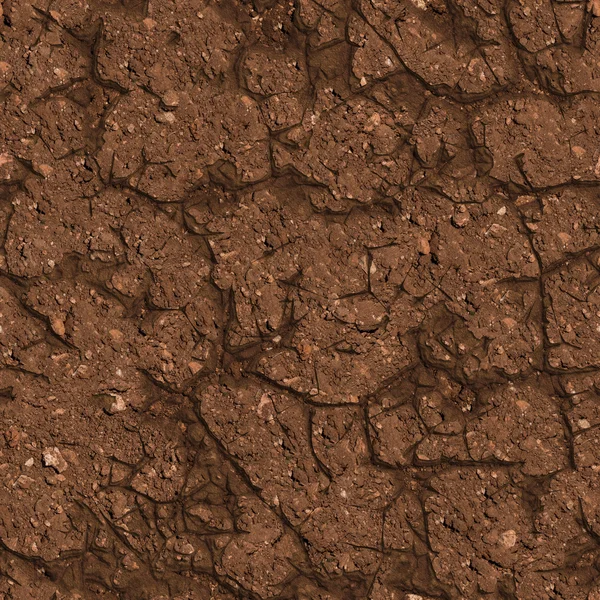 Cracked Brown Soil. Seamless Tileable Texture. — Stock Photo, Image