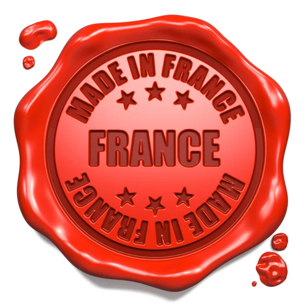 Wykonane we Francji - znaczek na czerwonym woskiem uszczelnienia. — Zdjęcie stockowe