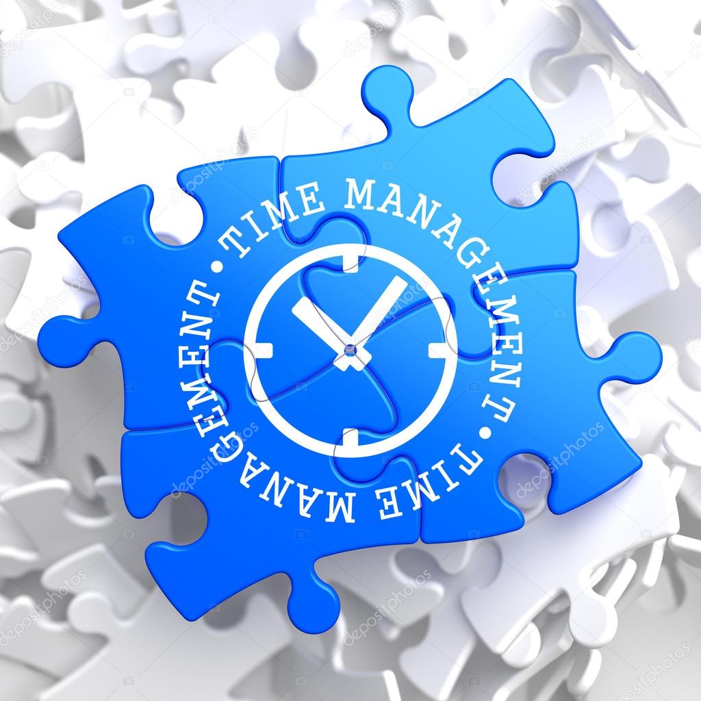 Time Management Concept on Blue Puzzle.