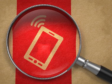 akıllı telefon simgesi olan büyüteç.