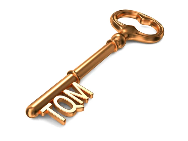 TQM - Golden Key. Business Concept. — Stock Photo, Image