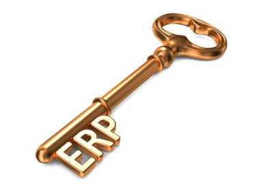 ERP - altın anahtar. iş kavramı.