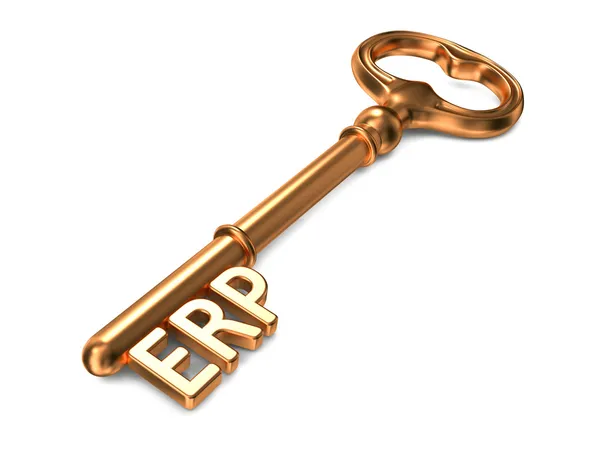 ERP - Golden Key. Conceito de negócio . — Fotografia de Stock