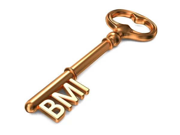 BMI - Chiave d'oro. Concetto di salute . — Foto Stock