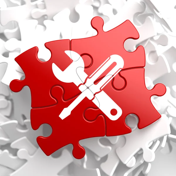 Service Concept on Red Puzzle. — Stock Photo, Image