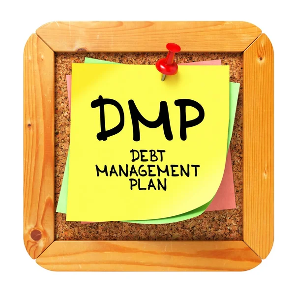 DMP. Yellow Sticker on Bulletin. — Stock Photo, Image